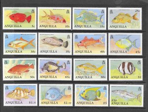 FISH - ANGUILLA #792-807  MNH