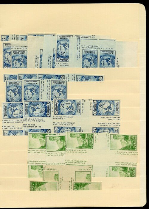 US Stamps Mint Farley Stock on stock pages