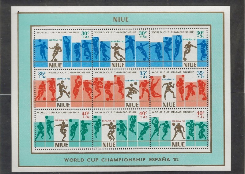 NIUE Sc 343-5+B51 NH issue of 1982 - SOCCER WORLD CUP