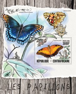 Central African Republic 2016 MNH Butterflies 1v S/S Papillons Insects Stamps