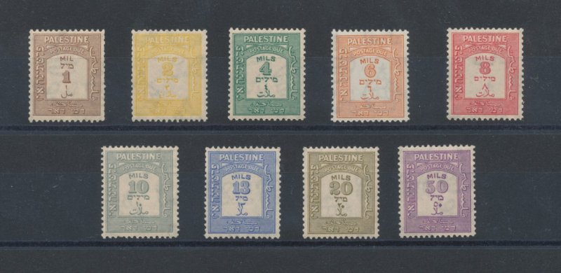 1928 Palestina , Postage Due Stamps , SG. D12/D20 - Set di 9 values - MNH**