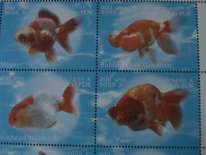 LAOS-2002 SC#1555 LOVELY BEAUTIFUL GOLD FISHES-MNH SHEET VERY FINE- LAST ONE