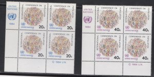 United Nations -New York #  417-418, Inscription Blocks of Four, NH, 1/3 Cat.