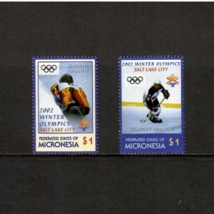 Micronesia 2002 - Olympics Salt Lake City - Set of 2 Stamps - Scott #502-3 - MNH