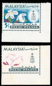 MOMEN: PENANG SG#68da 1965 MINT OG NH ** GREEN BLUE YELLOW OMITTED ERROR **