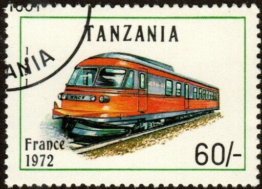Tanzania 804 - Cto - 60sh Locomotive / France 1972 (1991) (cv $1.00)