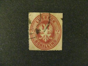 Germany-Lubeck #10 used clipped roulettes a21.9 3029