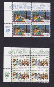 United Nations New York #515-516   MNH  1987  UN day in blocks of 4