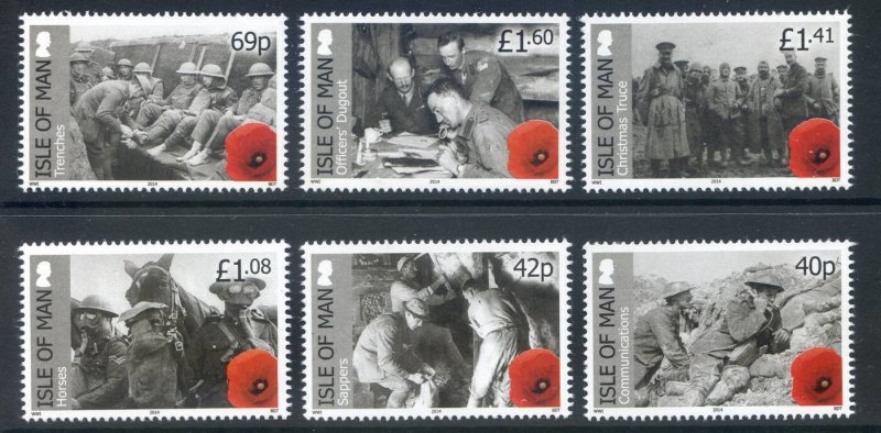 Isle Of Man 2014 World War ! Centenary Set SG1876/1881 Unmounted Mint 