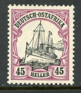 East Africa 1905 Germany 45h Yacht Ship Unwatermark Scott # 28 Mint X264