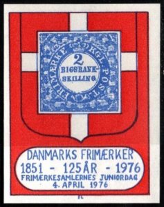 1976 Denmark Poster Stamp 125 Years Stamps Denmark Stamp Collectors' Jun...