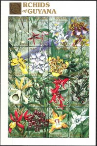 Guyana 1990 Flowers Orchids (II) Sheet MNH