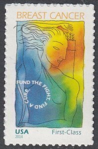 U.S.#B5 Breast Cancer Research 49c+11c Single, MNH. Dated '2014'