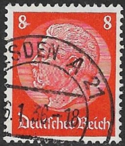 GERMANY 1933-35 8pf HINDENBURG Portrait Issue Sc 420 VFU