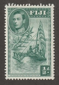 Fiji, stamp, Scott#117, mint, hinged,  1/2d, boat