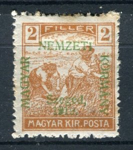 HUNGARY; 1919 early Harvester 'Nemzeti Szeged' issue Mint 2h. value