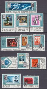 1969 Ras Al Khaima 299-311 Stamps In Stamps / Astronaut in space 11,00 €