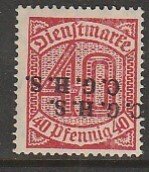 Germany-Upper Silesia O44, 40pf DOUBLE INV. HORIZ OVERPRINT. MINT, NH. VF. (444)