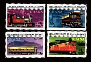 Ghana # 678-681 Mint Trains!