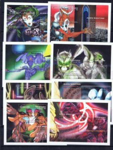 Nicaragua 2020-27 MNH 1994 Aliens souvenir sheets