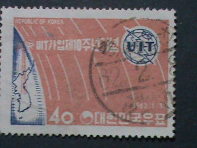 ​KOREA-1962 SC#348 1OTH ANNIVERSARY OF ITU -USED STAMP-VERY FINE