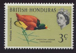 British Honduras SG 204 SC # 169 MLH  Birds Jacana  see scans