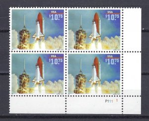U.S. #2544A MINT, NH SPACE SHUTTLE PLATE BLOCK - PRICED AT FACE VALUE !