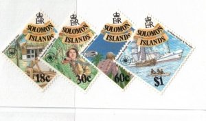 Solomon Isl Sc 558-61 MNH set of 1986 - Halley Comet, Ship