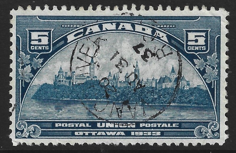 CANADA - #202 - 5c UPU MEETING, PARLIAMENT BUILDINGS USED STAMP VANCOUVER CANCEL
