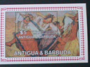 ANTIGUA & BARBUDA-150TH ANNIV:BIRTH OF EDGAR DEGAS-PAINTING-DANCING MNH S/S