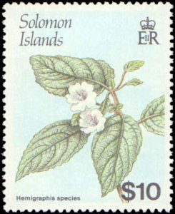 Solomon Islands #596A, Incomplete Set, High Value, 1988, Flowers, Never Hinged