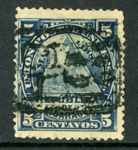 Nicaragua 1882 ABNC 5¢ w/ Chinandega Cancel VFU L815