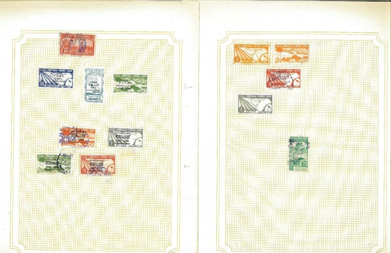 Venezuela 1882-1958 M & U Hinged on Old Blank Pages..