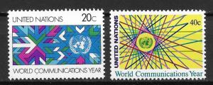 United Nations 392-93 World Communications Year set MNH