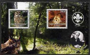 CONGO KINSHASA - 2004 - Owls - Perf 2v Sheet - MNH - Private Issue