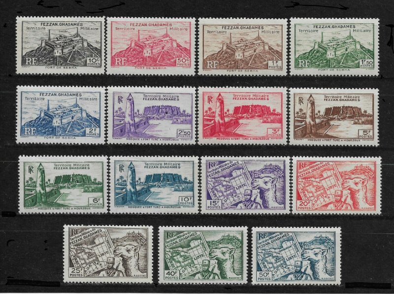 Fezzan Libya 1946, French Occupation,Complete Set, Scott # 1N1-1N15,VF MNH**