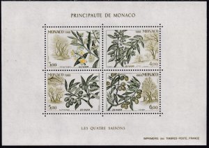 Sc# 1645 Monaco 1988 Life cycle of Olive Tree S/S miniature sheet MNH $12.00