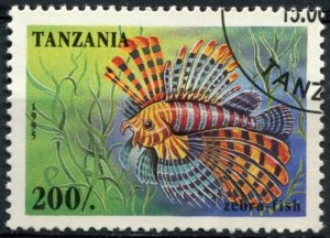 Tanzania Sc#1408 Used, 200sh multi, Marine Life of Coral Reefs (1995)