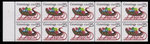 US 2429, MNH Booklet Pane of 10 - Christmas 1989