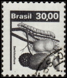 Brazil 1669 - Used - 30cr Silkworms / Silk (1982)