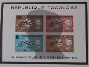 TOGO-MEMORIAL OF JOHN F. KENNEDY-OVPT.ON LINCOLN- IMPERF S/S - MNH VF-RARE