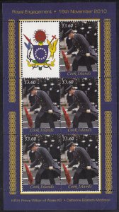 Cook Islands 2011 MNH Sc #1356 $3.60 Prince William laying wreath Sheet of 5