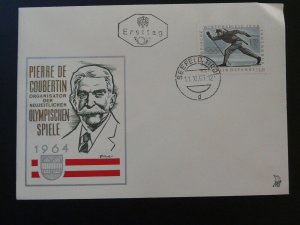 olympic games Innsbruck 1964 Pierre de Coubertin FDC Austria 97924