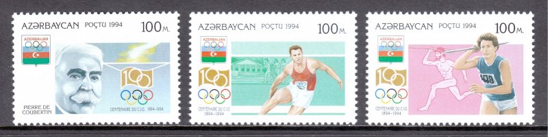 Azerbaijan - Scott #474-476 - MNH - SCV $3.00