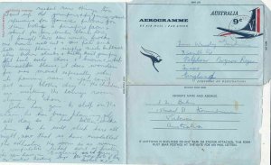 Australia 1958 Aerogramme Victoria Cancel Plane Illust. Letter Ref 33559