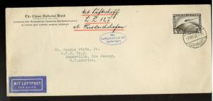 1928 Germany Graf Zeppelin Cover to NJ USA # C37 Chase National bank