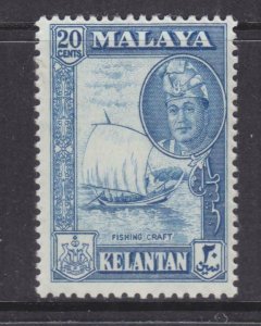 KELANTAN, 1962 Sultan Yahya Petra 20c. Blue, lhm.