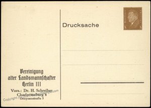 Germany Berlin Vereinigung alter Landesmannschafter Private GSK Postal Ca G68534