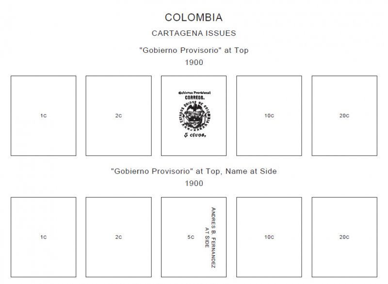 COLOMBIA STAMP ALBUM PAGES 1859-2011 (353 PDF digital pages)