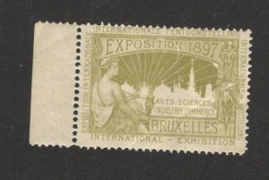 BELGIUM - POSTER STAMP (FOLDED) - BRUXELLES EXPOSITION 1897